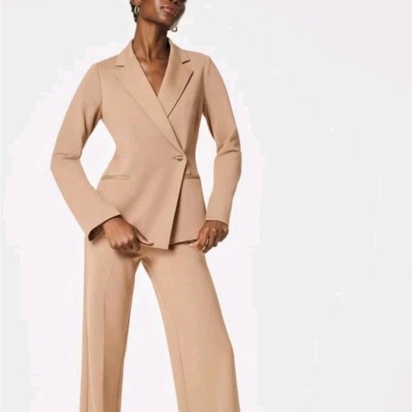 SPANX PERFECT ASYMMETRIC TAILORED BLAZER Jacket in toffee color. NWT size L - Picture 3 of 9